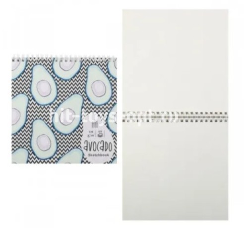 Скетчбук 190х190мм 48л гребень в ассорти