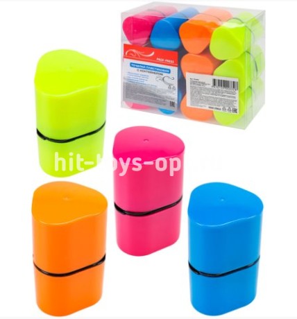 Точилка для карандашей 2 отверстия, с контейнером