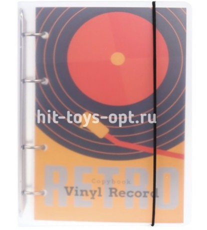 Тетрадь на кольцах 120л А5+, кл. вырубка под кольца, в ассорти