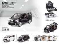 Машина металлическая Тойота Алфард 8 в уп, свет+муз 22см, цвета ассорти, цена за шт.