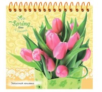 Книжка записная А6+ 128л Весенние цветы