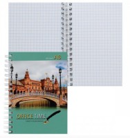 Книжка записная А6 (105*150) 100л клетка дв спир тв обл 7Бц Проф-Пресс Мостик глянц лам