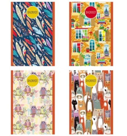 БЛОКНОТ А6 32Л. МИЛЫЙ ОРНАМЕНТ АССОРТИ, НА СКРЕПКЕ, ЦВЕТ.МЕЛОВ.ОБЛ, БЛОК-ОФСЕТ