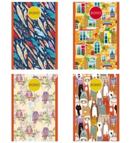 БЛОКНОТ А6 32Л. МИЛЫЙ ОРНАМЕНТ АССОРТИ, НА СКРЕПКЕ, ЦВЕТ.МЕЛОВ.ОБЛ, БЛОК-ОФСЕТ