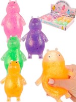 Антистресс-мялка &quot;Бегемот&quot; внутри блёстки, микс 12 шт. в шоубоксе, 12х7см цена за шт.