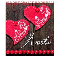 Блокнот А6 48л. &quot;Любви&quot;, на цвет. спирали, цвет.