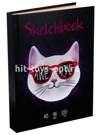 Скетчбук А5 в ассортименте (7БЦ, лён+гл лам, 64л, 100г)