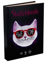 Скетчбук А5 в ассортименте (7БЦ, лён+гл лам, 64л, 100г)