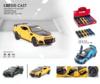 Машина металлическая Камаро 12 в уп свет+звук 16см, цвета ассорти, цена за шт.