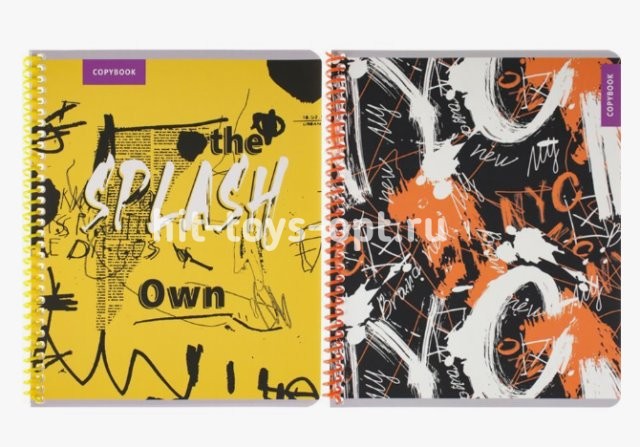 Тетрадь 48 л, А5, клетка, спираль, "Коллаж из надписей"