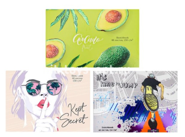 Скетчбук А5 40л. "Стильная девушка-1" склейка, альбомн.