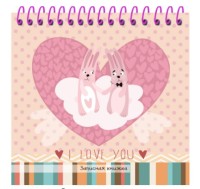 Книжка записная А6+ 128л Влюбленные кролики