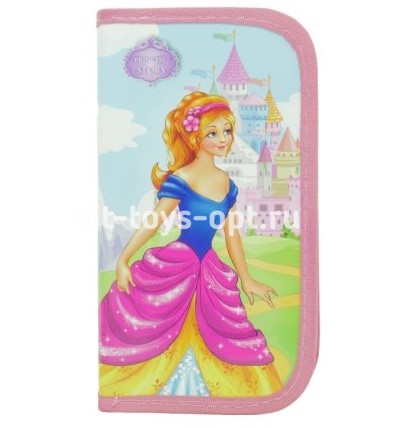 Пенал 2 секц. Принцесса на фоне замка