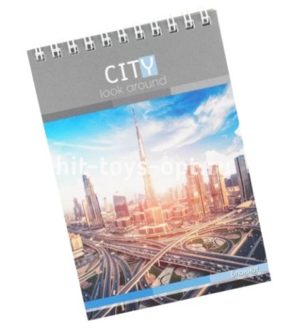 Блокнот А6 40л клетка гребень Города мира