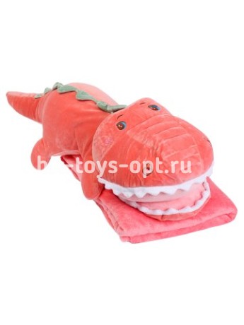 Дорожный набор Плед-игрушка Крокодил, персиковый