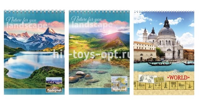 Блокнот А5,80л,кл,греб, цвет.мелов.обл. в ассорт