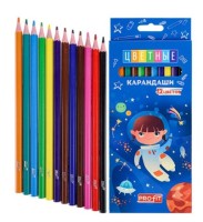 Карандаши цв. Космос ждет, наб. 12 цв., d=2.8мм, к/к.