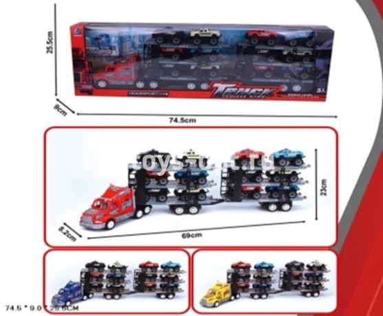 Трейлер инерц 12 маш в комплекте джипчики, размер 75*26