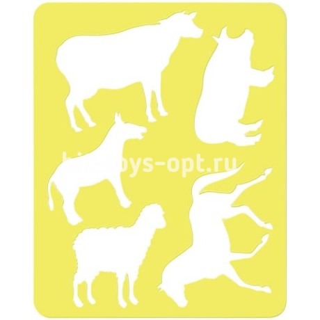 Трафарет-Раскраска Контурный, "Домашние Животные"/  СТАММ