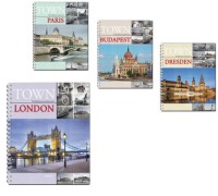 Тетрадь А5 клетка 80л. Достопримечательности мира, на спирали, обл. структр. тесьма