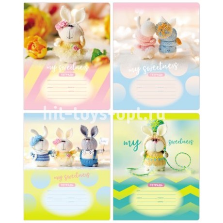 Тетрадь 18л., Клетка  ,"Влюбленные Зайчата"