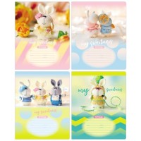 Тетрадь 18л., Клетка  ,&quot;Влюбленные Зайчата&quot;