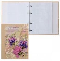 Тетрадь 160л на кольцах Цветы и листья смен блок глянц лам