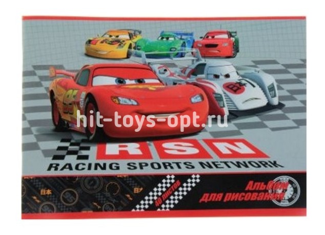 Альбом для рисования А5 12л. ДИСНЕЙ. МАШИНЫ скрепка,целл.картон,офсет