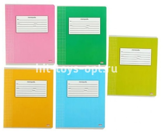 Тетрадь А5 24л клетка Однотон Классика-2 ассорти
