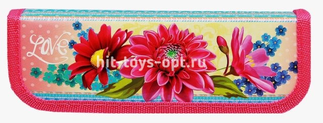 Пенал (Проф-Пресс) "Любимые цветы" 1 отд