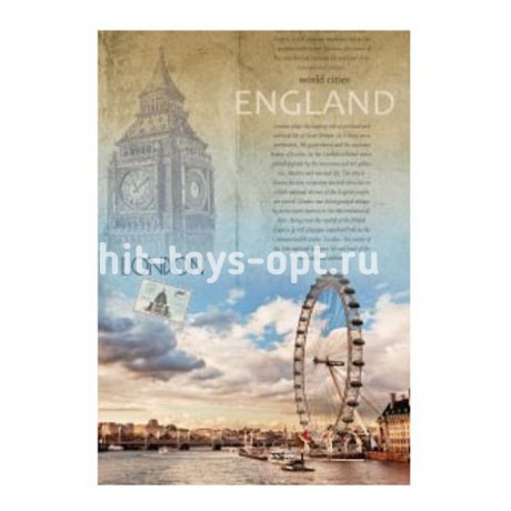 Блокнот А5 60л -Любимые города- на гребне, цвет.мелов.обл, блок-офсет,ассорти