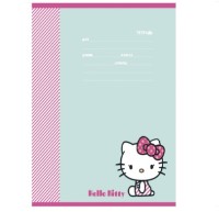Тетрадь школьная ЛИНИЯ А5 12л.HELLO KITTY лён,цвет.мелов.обл 5диз.