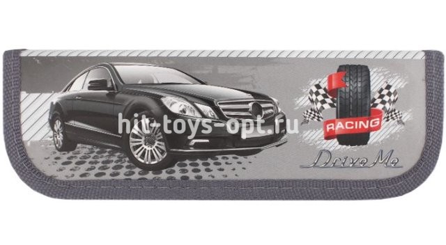 Пенал 1 отделение малый "Тёмное авто"190*65 мм