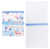 Блокнот А6 48л клетка гребень Новый год в лесу