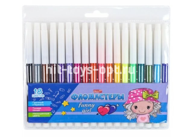 Фломастеры невентилируемые 18цв. ассорти в блистере