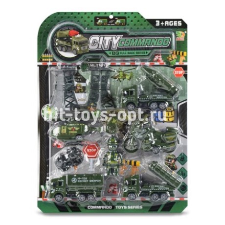 Набор военных машин на листе