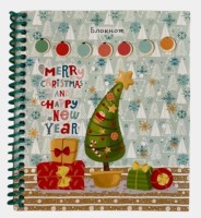 БЛОКНОТ НА ГРЕБНЕ А6 40Л.КЛ.&quot;ПОДАРКИ ПОД ЕЛКОЙ&quot;