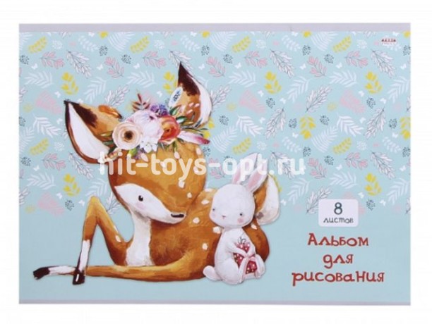 Альбом для рисования 8л А4, в ассортименте