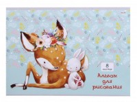 Альбом для рисования 8л А4, в ассортименте