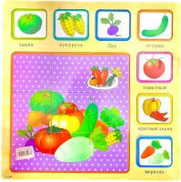 Деревянный Пазл Kids Овощи/Фрукты, размер 30см*30см