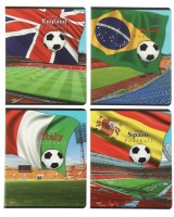 Тетрадь 48 листов клетка &quot;Футбольные державы&quot;, обложка картон хромэрзац, 4 вида