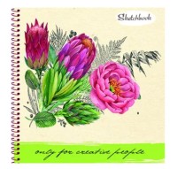 Скетчбук А6+ 48л спираль тв.обл. Бутоны PROF-PRESS 48-1389