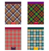 Блокнот А6, 40л. Проф-Пресс &quot;Дизайн в клетку&quot;, на гребне, клетка,цв мел. обл., ассорти, офсет