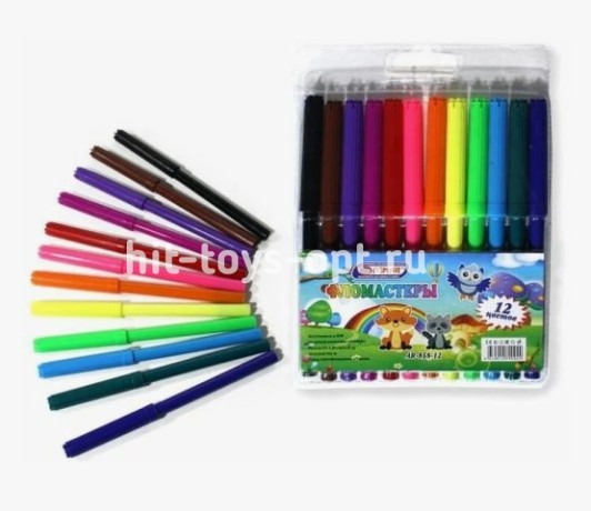 Фломастеры 12цв.с вентилируемым колпачком в блистере, микс