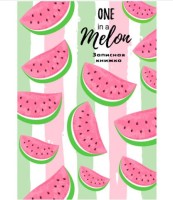 Записная книжка А6 64л клетка 7БЦ -Арбузные дольки- глянцевая ламинация, лен