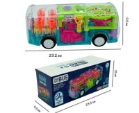 Автобус светомузыка с шестеренками, размер 21*9