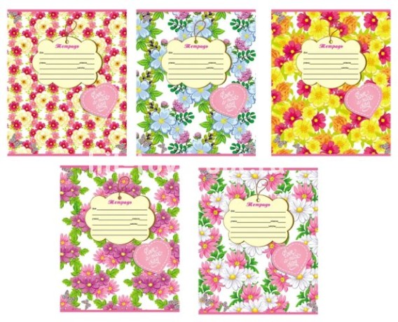 Тетрадь А5 18л линия Цветы с пожеланием PROF-PRESS