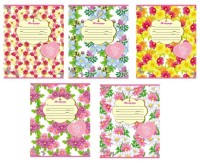 Тетрадь А5 18л линия Цветы с пожеланием PROF-PRESS