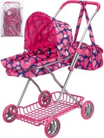 Коляска для кукол (63х35х71см) с сумкой и корзинкой, в пакете