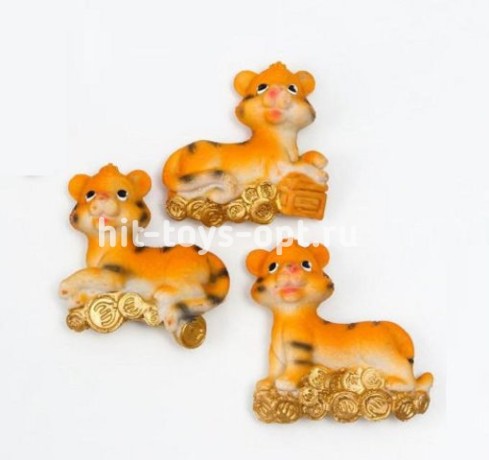 Магнит Тигренок притягивающий деньги в ассортименте, 6 см